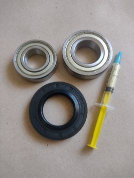 Для prime Комплект підшипників CX 6205+6206 + сальник (37*66*9,5/12 mm/мм) + мастило для пральної машини 12157 фото