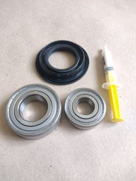 Для indesit,ariston Комплект подшипников CX 6204+6205 + сальник(35*52/65*7/10 mm/мм)+смазка для стиральной машины 13541 фото