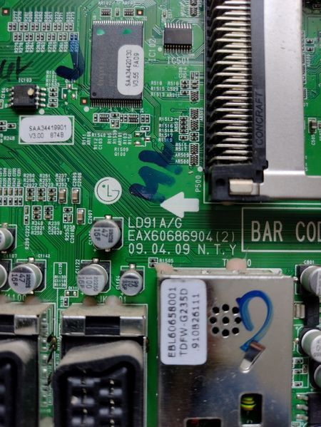 Проверенная, рабочая Плата шасси EAX60686904 (2) , 374247lh3038 , снята&nbsp;с телевизора LG 47lh3000 Б / У 11901 фото