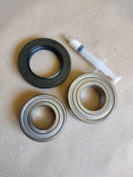 Для indesit, Bauknecht Комплект підшипників CX 6205+6206 + сальник 35*62/75*7/10 mm/мм+мастило для пральної машини 13425 фото