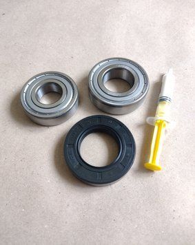 Для Ariston/Indesit Комплект підшипників CX 6204+6205 + сальник (30*53,5*10/14 mm/мм) + мастило для пральної машини 13394 фото