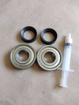 Для Whirlpool Комплект підшипників CX 6203+6203 + сальник 2шт V-Ring-22 (22mm/мм) пара + мастило для пральної машини 12081 фото