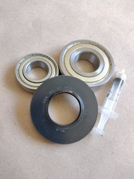 Для bosch , siemens Комплект підшипників SKF 6206+6306 + сальник (35*72*10/12 mm/мм) + мастило для пральної машини 13405 фото