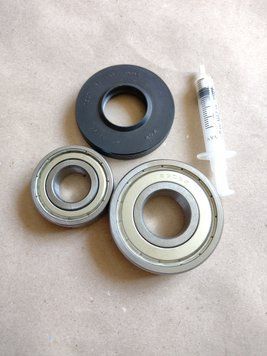 Для Bosch / Siemens Комплект підшипників CX 6204+6305 + сальник (28*62*10/12 mm/мм) + мастило для пральної машини 12087 фото