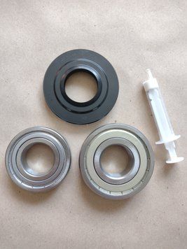 Для Miele Комплект підшипників SKF 6305+6306 + сальник (35*76*10/14 mm/мм) + мастило для пральної машини 12143 фото